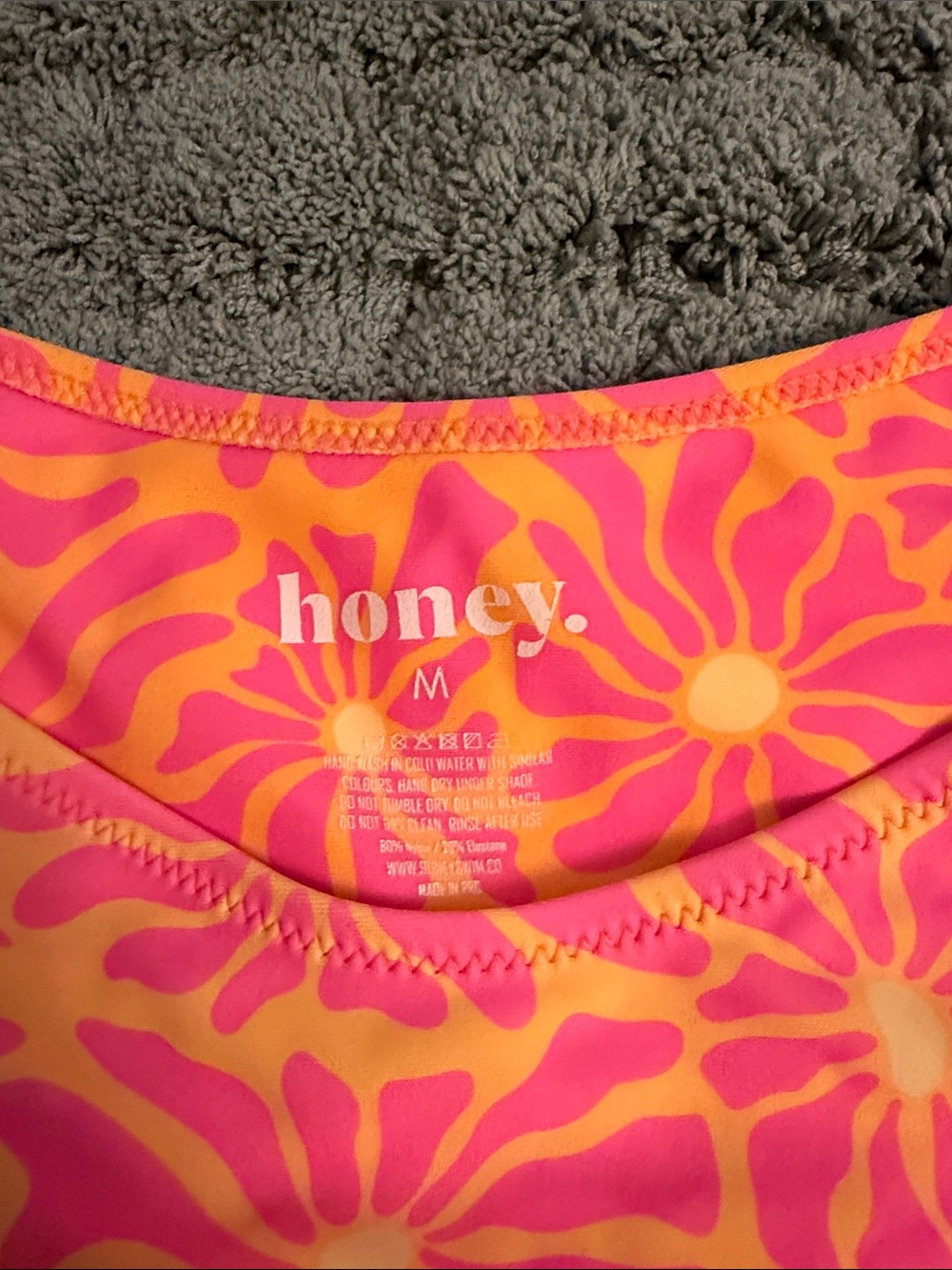 Honey Swim Pink & Orange Floral Bikini Bottom - Picture 2 of 3
